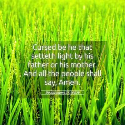 Picture 05 - Deuteronomy 27:16 KJV - Cursed be he that setteth light by his father or - Bible Verse Picture