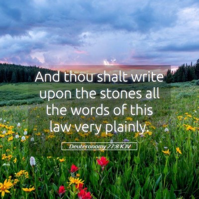 Picture 05 - Deuteronomy 27:8 KJV - And thou shalt write upon the stones all the - Bible Verse Picture