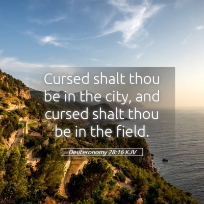 Picture 05 - Deuteronomy 28:16 KJV - Cursed shalt thou be in the city, and cursed - Bible Verse Picture