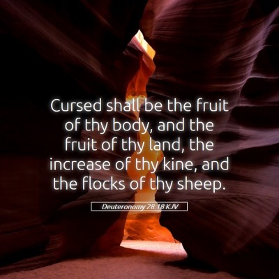 Picture 05 - Deuteronomy 28:18 KJV - Cursed shall be the fruit of thy body, and the - Bible Verse Picture