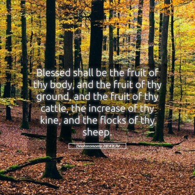 Picture 05 - Deuteronomy 28:4 KJV - Blessed shall be the fruit of thy body, and the - Bible Verse Picture