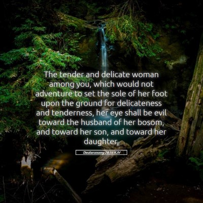 Picture 05 - Deuteronomy 28:56 KJV - The tender and delicate woman among you, which - Bible Verse Picture