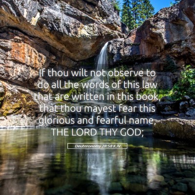Picture 05 - Deuteronomy 28:58 KJV - If thou wilt not observe to do all the words of - Bible Verse Picture