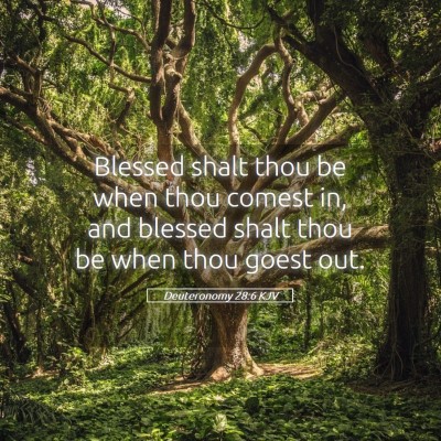 Picture 05 - Deuteronomy 28:6 KJV - Blessed shalt thou be when thou comest in, and - Bible Verse Picture