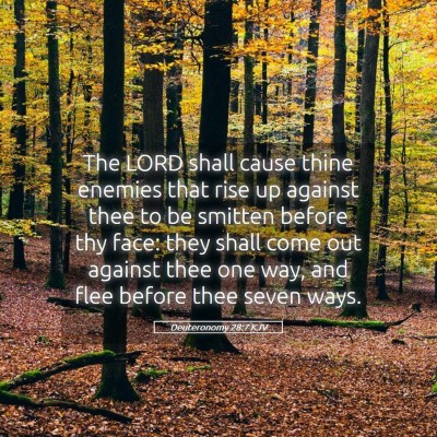 Picture 05 - Deuteronomy 28:7 KJV - The LORD shall cause thine enemies that rise up - Bible Verse Picture