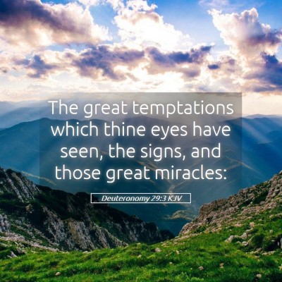 Picture 05 - Deuteronomy 29:3 KJV - The great temptations which thine eyes have seen, - Bible Verse Picture