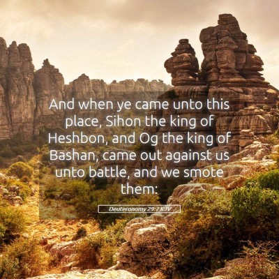 Picture 05 - Deuteronomy 29:7 KJV - And when ye came unto this place, Sihon the king - Bible Verse Picture