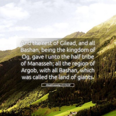 Picture 05 - Deuteronomy 3:13 KJV - And the rest of Gilead, and all Bashan, being the - Bible Verse Picture