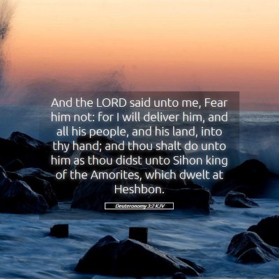 Picture 05 - Deuteronomy 3:2 KJV - And the LORD said unto me, Fear him not: for I - Bible Verse Picture