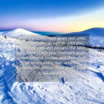 Picture 05 - Deuteronomy 3:20 KJV - Until the LORD have given rest unto your - Bible Verse Picture