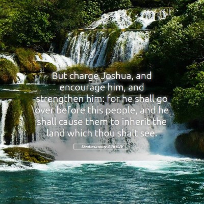 Picture 05 - Deuteronomy 3:28 KJV - But charge Joshua, and encourage him, and - Bible Verse Picture