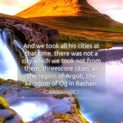 Picture 05 - Deuteronomy 3:4 KJV - And we took all his cities at that time, there - Bible Verse Picture