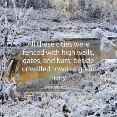 Picture 05 - Deuteronomy 3:5 KJV - All these cities were fenced with high walls, - Bible Verse Picture