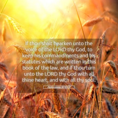 Picture 05 - Deuteronomy 30:10 KJV - If thou shalt hearken unto the voice of the LORD - Bible Verse Picture