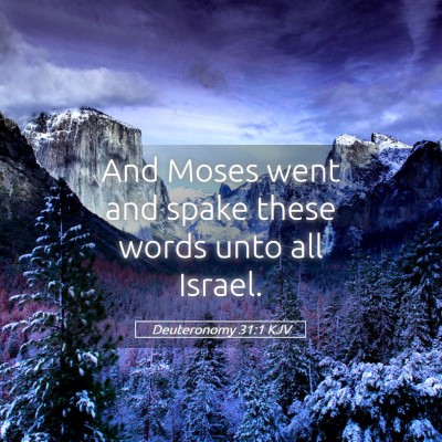 Picture 05 - Deuteronomy 31:1 KJV - And Moses went and spake these words unto all - Bible Verse Picture