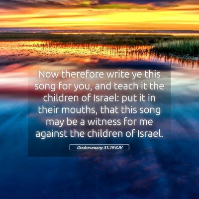 Picture 05 - Deuteronomy 31:19 KJV - Now therefore write ye this song for you, and - Bible Verse Picture