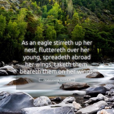 Picture 05 - Deuteronomy 32:11 KJV - As an eagle stirreth up her nest, fluttereth over - Bible Verse Picture