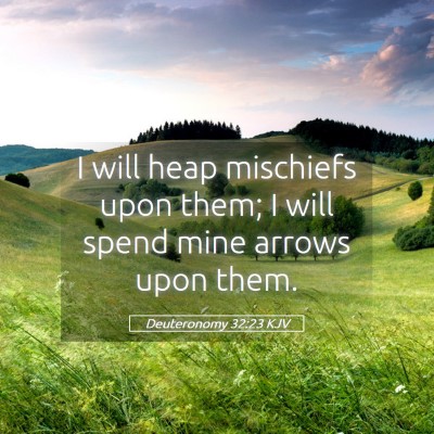 Picture 05 - Deuteronomy 32:23 KJV - I will heap mischiefs upon them; I will spend - Bible Verse Picture