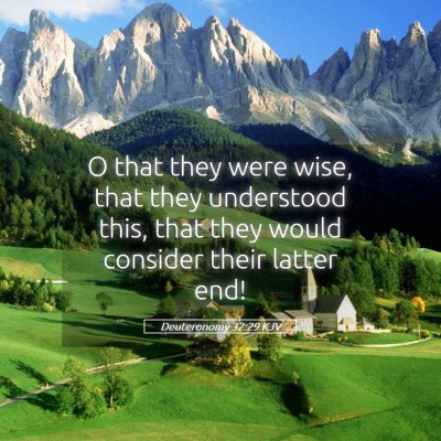 Picture 05 - Deuteronomy 32:29 KJV - O that they were wise, that they understood this, - Bible Verse Picture