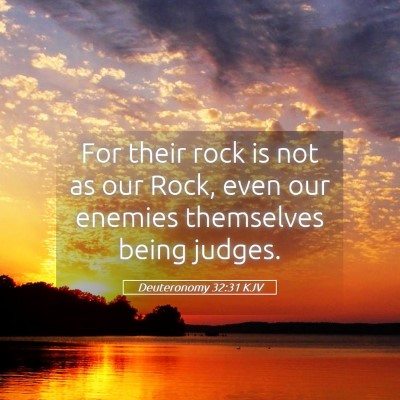 Picture 05 - Deuteronomy 32:31 KJV - For their rock is not as our Rock, even our - Bible Verse Picture