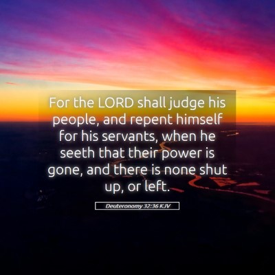 Picture 05 - Deuteronomy 32:36 KJV - For the LORD shall judge his people, and repent - Bible Verse Picture