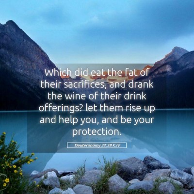 Picture 05 - Deuteronomy 32:38 KJV - Which did eat the fat of their sacrifices, and - Bible Verse Picture