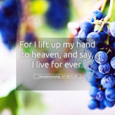 Picture 05 - Deuteronomy 32:40 KJV - For I lift up my hand to heaven, and say, I live - Bible Verse Picture