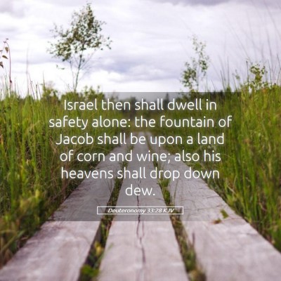 Picture 05 - Deuteronomy 33:28 KJV - Israel then shall dwell in safety alone: the - Bible Verse Picture