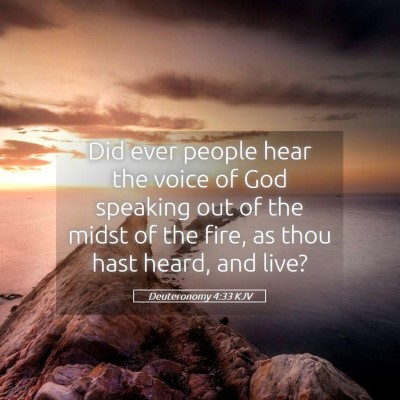 Picture 05 - Deuteronomy 4:33 KJV - Did ever people hear the voice of God speaking - Bible Verse Picture