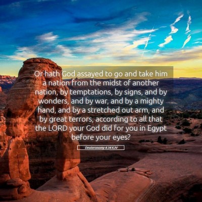 Picture 05 - Deuteronomy 4:34 KJV - Or hath God assayed to go and take him a nation - Bible Verse Picture