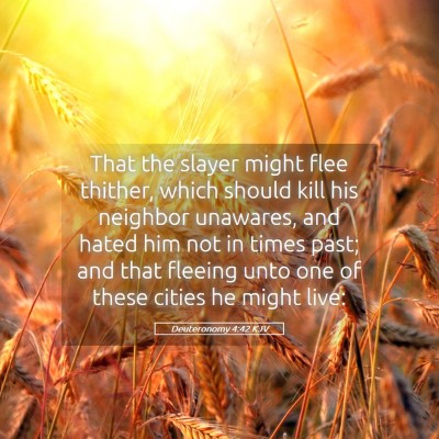 Picture 05 - Deuteronomy 4:42 KJV - That the slayer might flee thither, which should - Bible Verse Picture