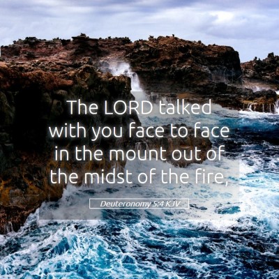 Picture 05 - Deuteronomy 5:4 KJV - The LORD talked with you face to face in the - Bible Verse Picture