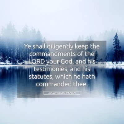 Picture 05 - Deuteronomy 6:17 KJV - Ye shall diligently keep the commandments of the - Bible Verse Picture