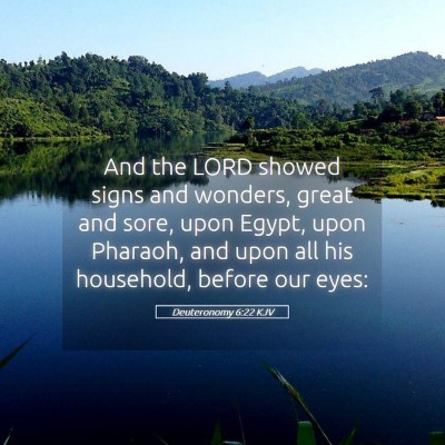 Picture 05 - Deuteronomy 6:22 KJV - And the LORD showed signs and wonders, great and - Bible Verse Picture