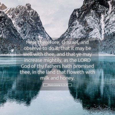 Picture 05 - Deuteronomy 6:3 KJV - Hear therefore, O Israel, and observe to do it; - Bible Verse Picture