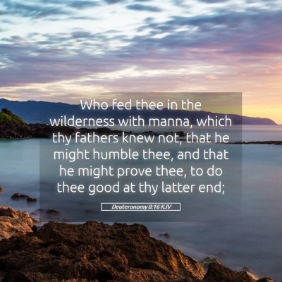 Picture 05 - Deuteronomy 8:16 KJV - Who fed thee in the wilderness with manna, which - Bible Verse Picture