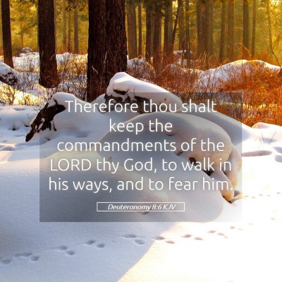 Picture 05 - Deuteronomy 8:6 KJV - Therefore thou shalt keep the commandments of the - Bible Verse Picture