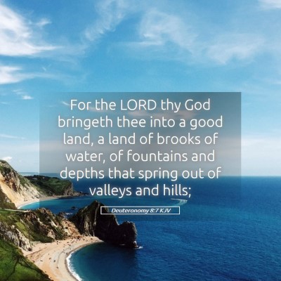 Picture 05 - Deuteronomy 8:7 KJV - For the LORD thy God bringeth thee into a good - Bible Verse Picture