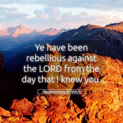 Picture 05 - Deuteronomy 9:24 KJV - Ye have been rebellious against the LORD from the - Bible Verse Picture