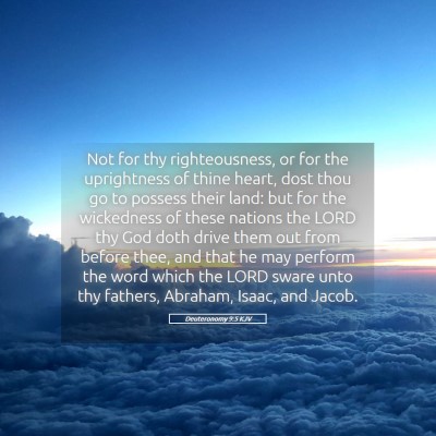 Picture 05 - Deuteronomy 9:5 KJV - Not for thy righteousness, or for the uprightness - Bible Verse Picture