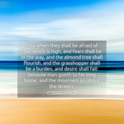 Picture 05 - Ecclesiastes 12:5 KJV - Also when they shall be afraid of that which is - Bible Verse Picture