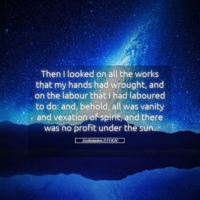 Picture 05 - Ecclesiastes 2:11 KJV - Then I looked on all the works that my hands had - Bible Verse Picture