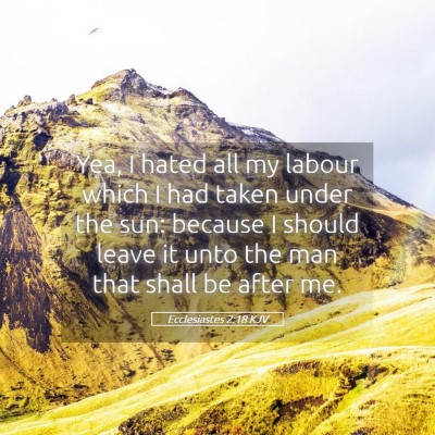 Picture 05 - Ecclesiastes 2:18 KJV - Yea, I hated all my labour which I had taken - Bible Verse Picture