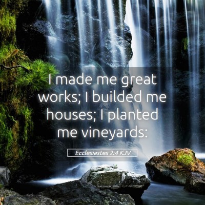 Picture 05 - Ecclesiastes 2:4 KJV - I made me great works; I builded me houses; I - Bible Verse Picture