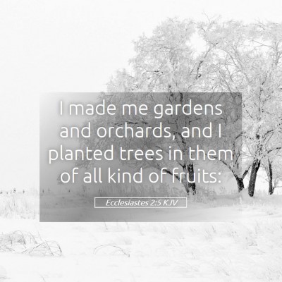 Picture 05 - Ecclesiastes 2:5 KJV - I made me gardens and orchards, and I planted - Bible Verse Picture