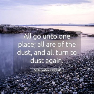 Picture 05 - Ecclesiastes 3:20 KJV - All go unto one place; all are of the dust, and - Bible Verse Picture