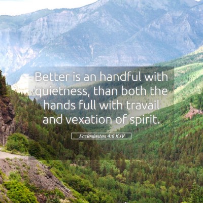 Picture 05 - Ecclesiastes 4:6 KJV - Better is an handful with quietness, than both - Bible Verse Picture