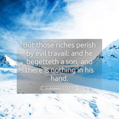 Picture 05 - Ecclesiastes 5:14 KJV - But those riches perish by evil travail: and he - Bible Verse Picture