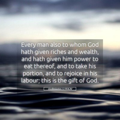 Picture 05 - Ecclesiastes 5:19 KJV - Every man also to whom God hath given riches and - Bible Verse Picture