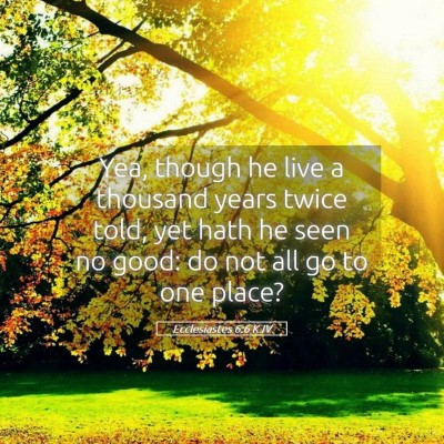 Picture 05 - Ecclesiastes 6:6 KJV - Yea, though he live a thousand years twice told, - Bible Verse Picture